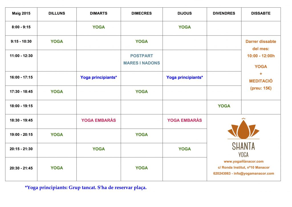 mayo 2015-horarios