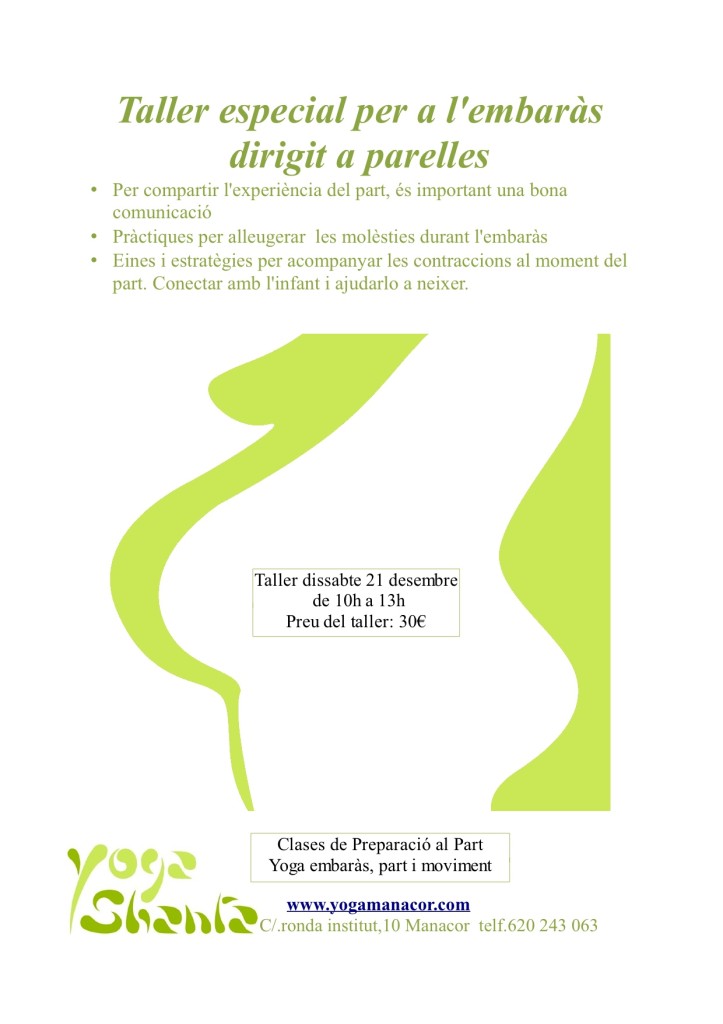 Copia de Copia de cartell Taller especial embaràs i parelles 21 desembre