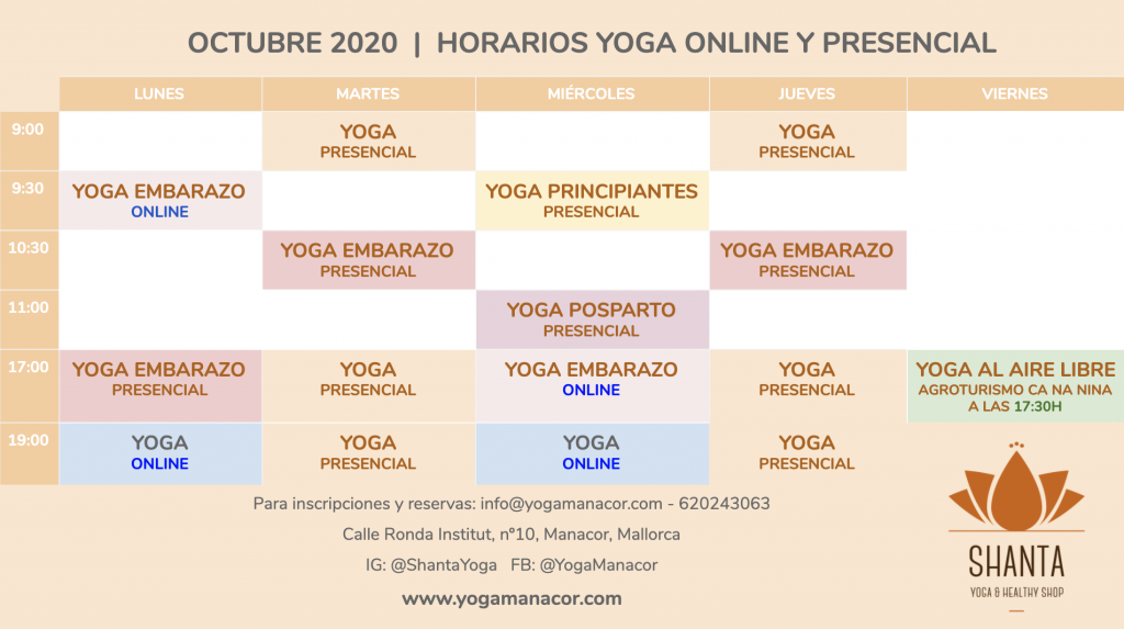 Horarios Yoga Manacor Mallorca
